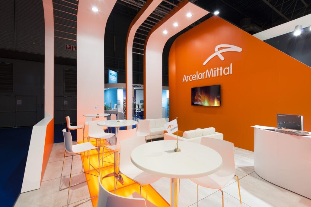 Lounge zithoek op de beursstand Arcelor Mittal Esef