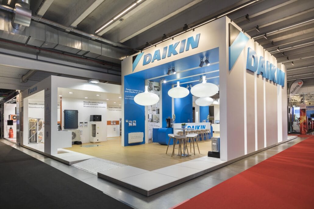 Een beursstand huren bij Expo Z zorgt voor een beurstraject zonder zorgen, wij begeleiden u van A tot Z. beursstand voor Daikin op Batibouw Brussel