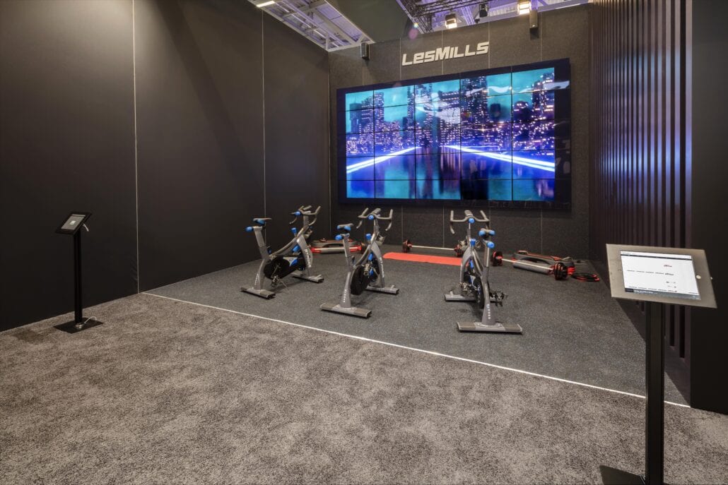 grote video wall presentatie ruimte beursstand Fibo Keulen