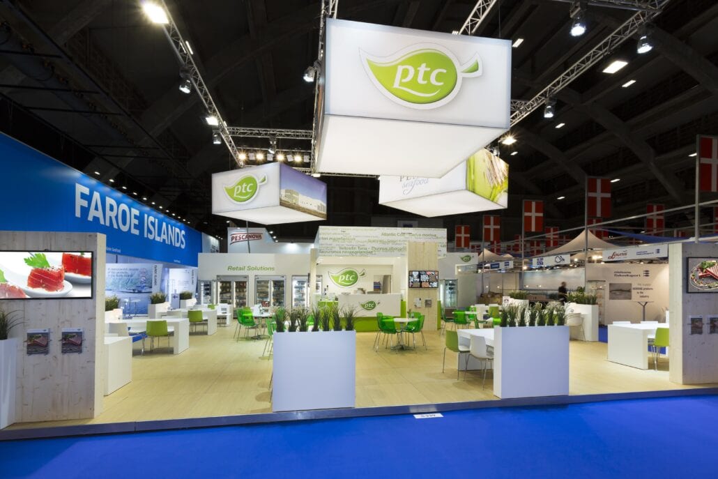 beursstand voor PTC op de beurs Seafood Brussel