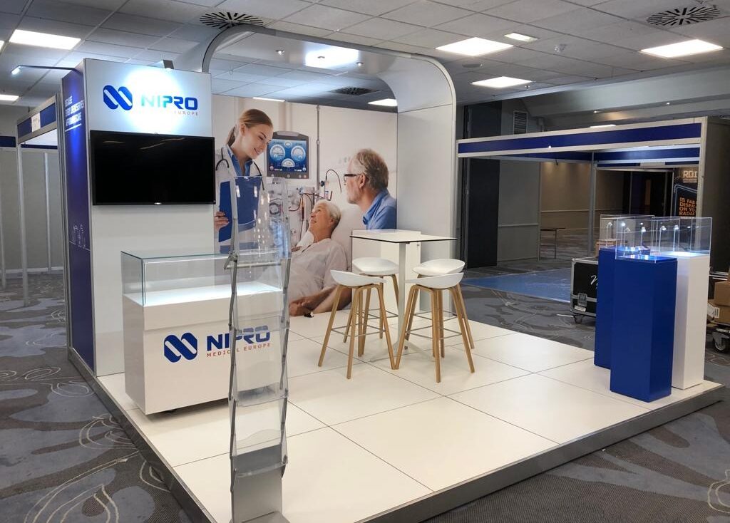 modulaire standenbouw voor Nipro op een congres in het buitenland