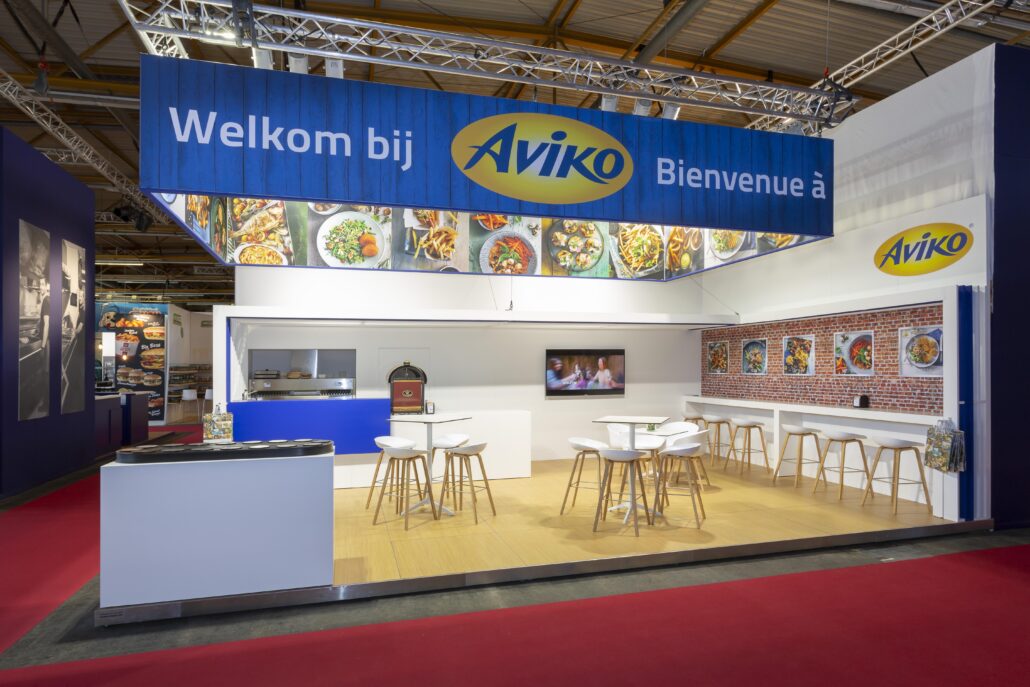 Op zoek naar een kwalitatieve beursstand op maat? Contacteer Expo Z. Beursstand Aviko op Horeca Expo Gent.