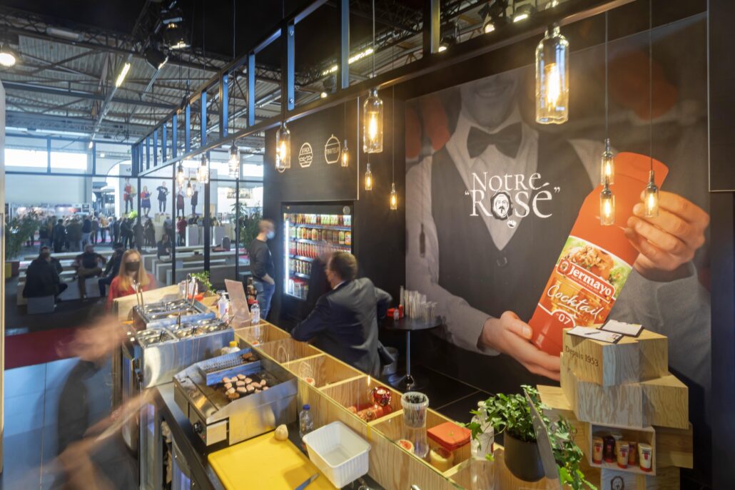 Jouw bedrijf in de spotlights met een beursstand op maat van Expo Z. Beursstand Jermayo op Horeca Expo Gent.